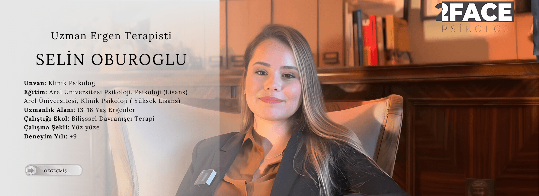 Ergen terapisti Selin Oburoğlu, 13-18 yaş ergenlere yönelik uzmanlık alanıyla klinik ortamda hizmet veren bir psikologdur